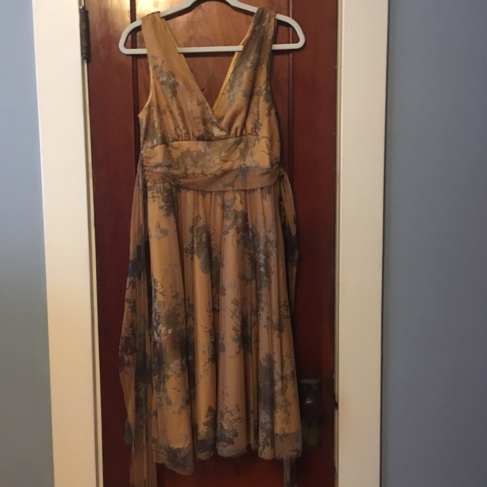 Gold floral dress